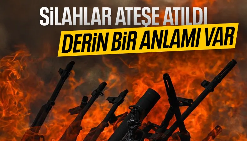 30 PKK'lı silahlarını yaktı: Ateş, sembol olarak kabul ediliyor