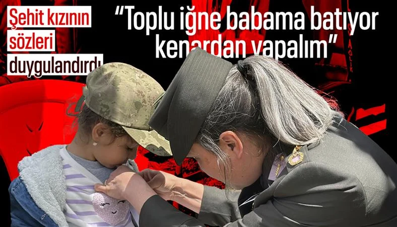 Afyonkarahisar'da son yolculuğuna uğurlanan şehit Önder Özen'in kızından yürek yakan sözler