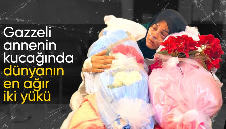 Bir annenin en ağır yükü: Gazzeli bir anne katledilen evlatlarına son defa sarılıyor