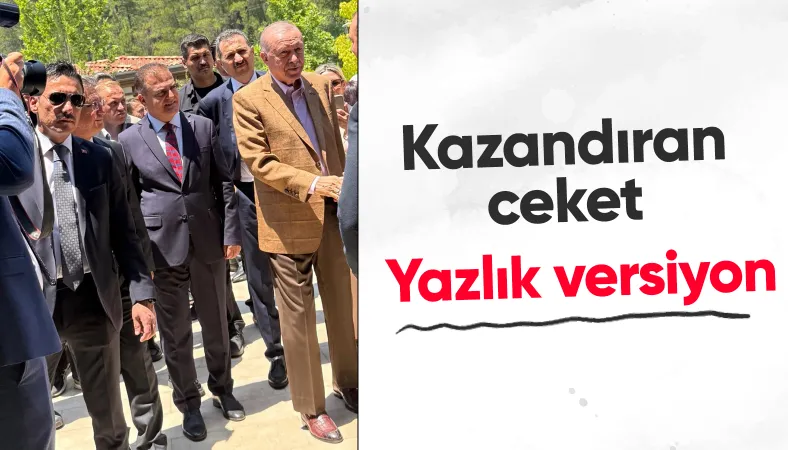 Cumhurbaşkanı Erdoğan'ın yazlık kahverengi takım elbisesi gündem oldu