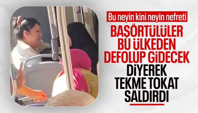 Denizli'de otobüste başörtülü kadına saldırı