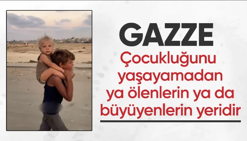 Gazze halkı zorla topraklarından sürülüyor: Sırtında taşıdığı kardeşiyle ağlayarak göç etti
