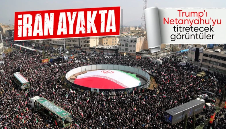 İran'da &ouml;len komutanlar i&ccedil;in cenaze t&ouml;reni d&uuml;zenlendi: G&ouml;zyaşlarına boğuldular