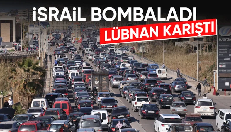 İsrail, L&uuml;bnan'ı vurdu: Vatandaşlar ka&ccedil;ış i&ccedil;in yollara d&ouml;k&uuml;ld&uuml;