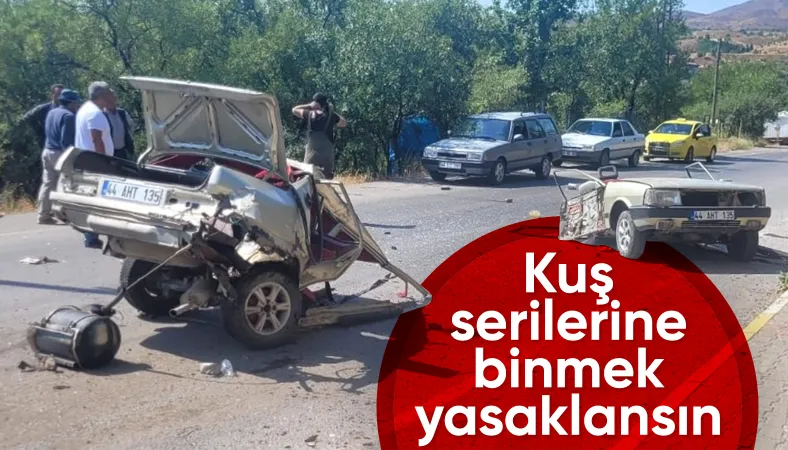 Malatya'da elektrik direğine çarpan otomobil ikiye ayrıldı: Sürücü ağır yaralandı