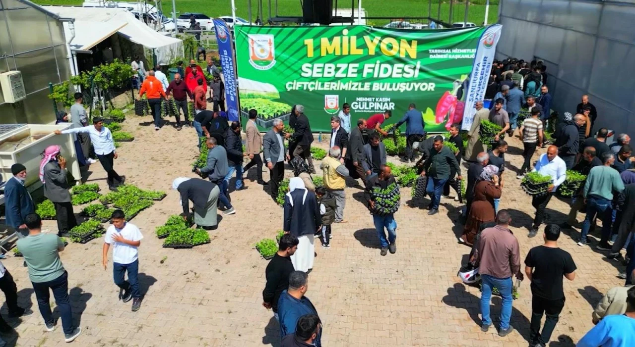  ŞANLIURFA B&Uuml;Y&Uuml;KŞEHİR, 1 MİLYON FİDE DAĞITARAK &Uuml;RETİCİYİ DESTEKLEDİ
