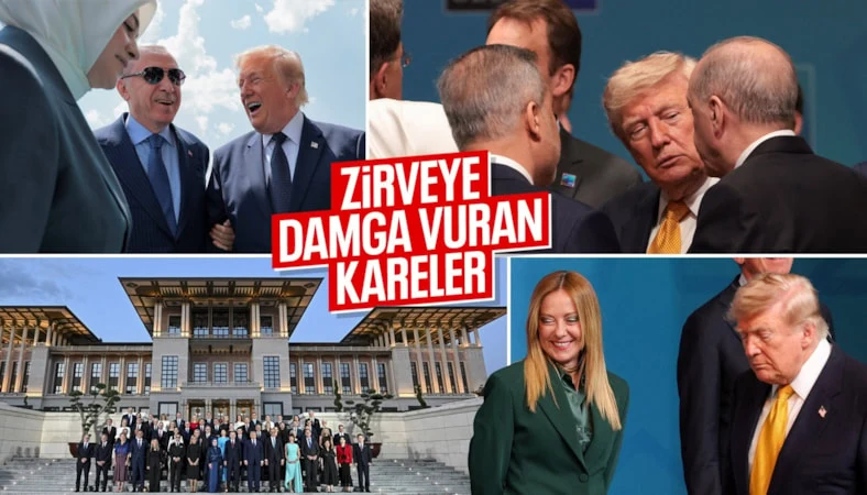 NATO Zirvesi'nden dikkat &ccedil;eken anlar: Zirveye Erdoğan ve Trump damga vurdu
