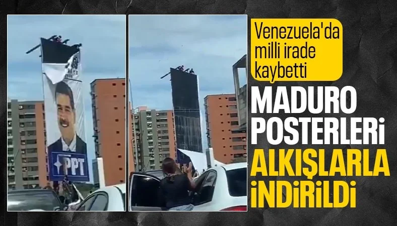 Venezuela'da Maduro'ya ait posterler indirildi