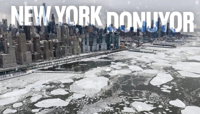 ABD'de kar fırtınası: Hudson Nehri kısmen dondu