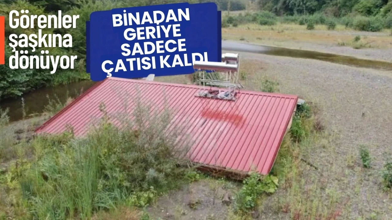 Binadan geriye sadece &ccedil;atısı kaldı! G&ouml;renler şaşkına d&ouml;n&uuml;yor