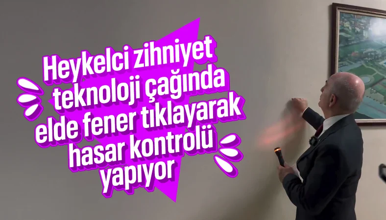 CHP’li Büyükçekmece Belediye Başkanı Hasan Akgün, duvarlara vurarak hasar kontrolü yaptı