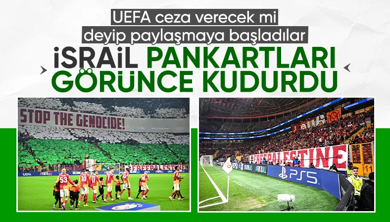 Galatasaray taraftarının Filistin'e destek pankartı İsrail'i rahatsız etti