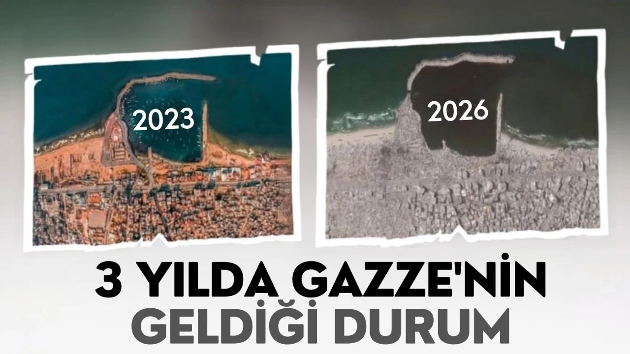 Gazze'de 3 yılda yaşanan yıkımın boyutu görüntülendi