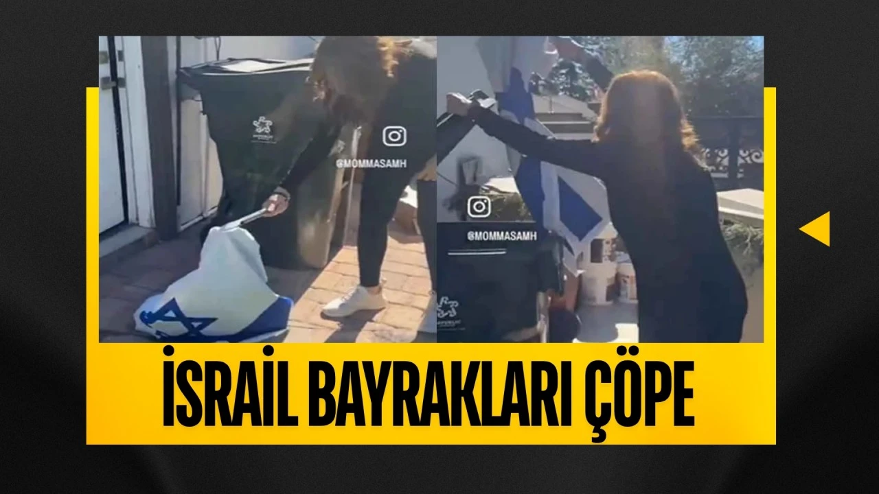 İsrail bayrakları &ccedil;&ouml;pe