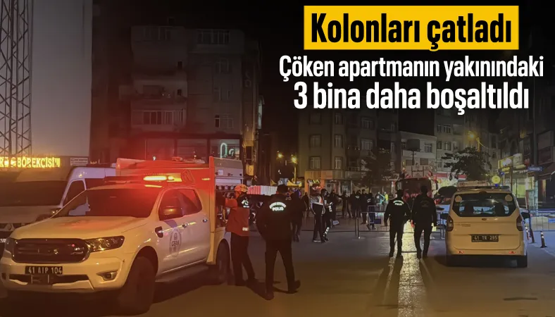 Kocaeli Gebze'de kolonları çatlayan bina tahliye edildi