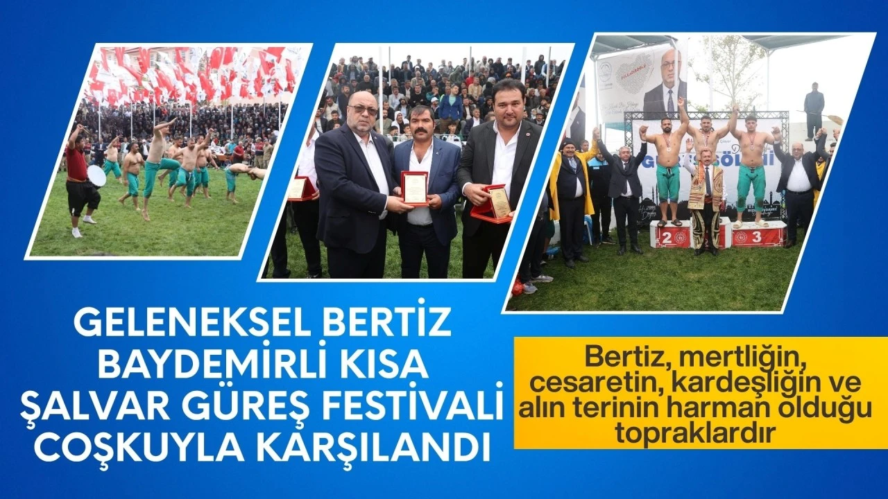 14. GELENEKSEL BERTİZ BAYDEMİRLİ KISA ŞALVAR GÜREŞ FESTİVALİ COŞKUYLA GERÇEKLEŞTİRİLDİ