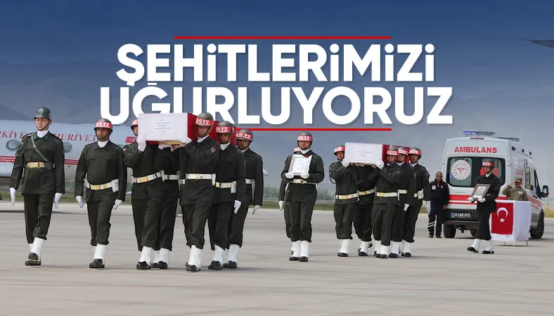 Kuzey Irak'ta şehit düşen 12 asker için Hakkari'de tören düzenlendi