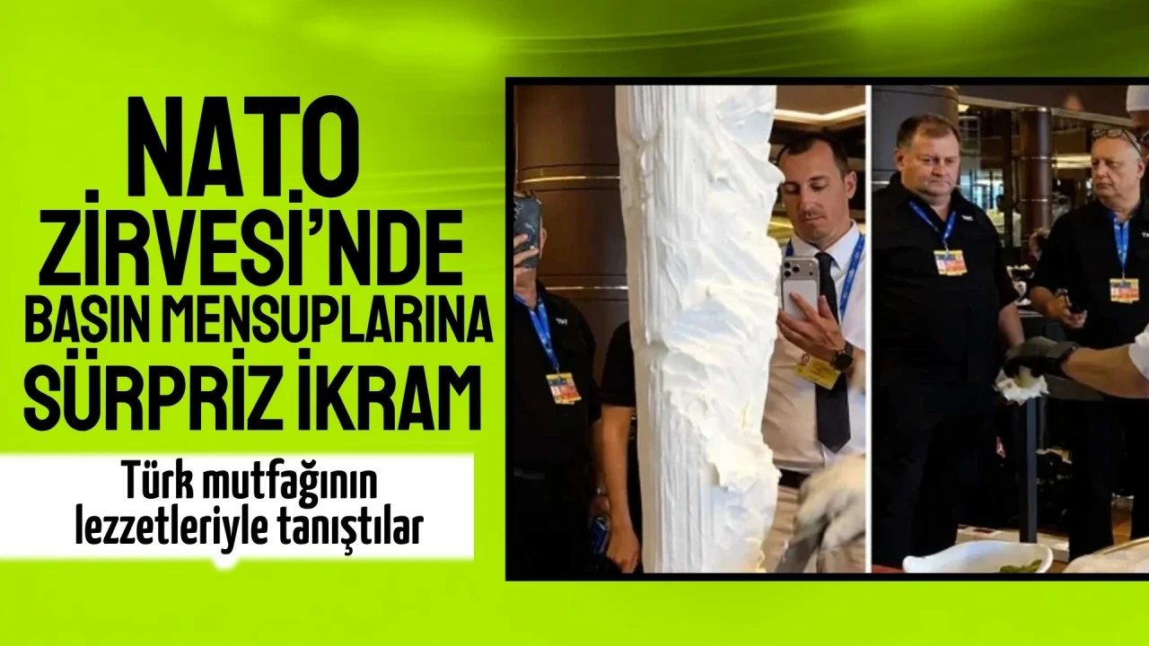 NATO Zirvesi'nde basın mensuplarına Maraş dondurması ikram edildi
