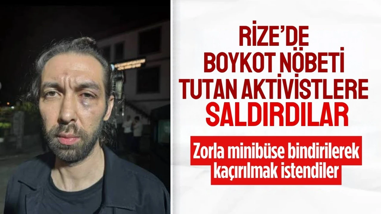 Rize'de Filistin'e destek eylemine saldırı