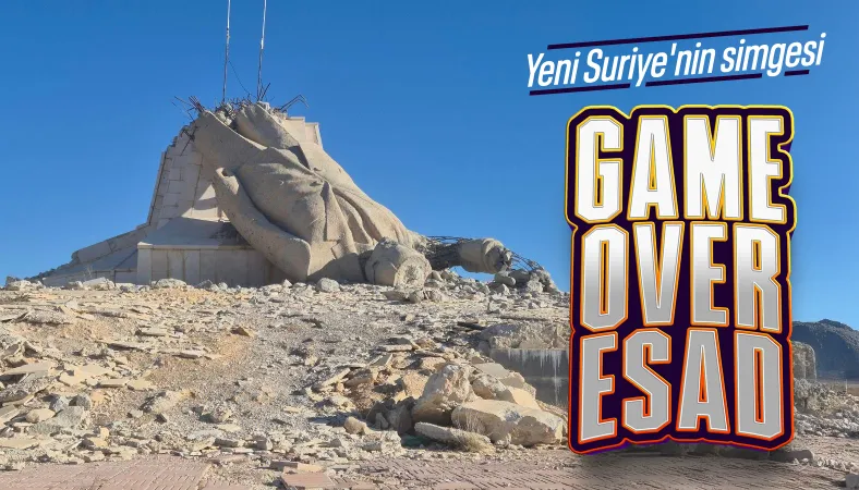 Suriye'de Hafız Esad'ın heykelinden geriye enkaz kaldı