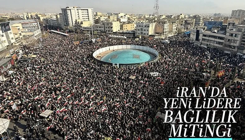 Tahran meydanları M&uuml;cteba Hamaney'e biat i&ccedil;in doldu