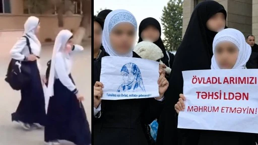 Azerbaycan'da başörtülü öğrenciler okula alınmadı