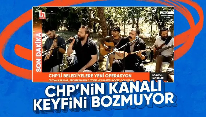 CHP'li belediyelere &quot;yolsuzluk&quot; operasyonunda Halk TV'de müzikli yayınlar
