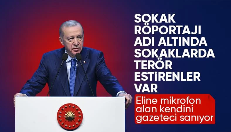 Cumhurbaşkanı Erdoğan: Eline mikrofon alıp sokağa çıkan herkes gazeteci değildir