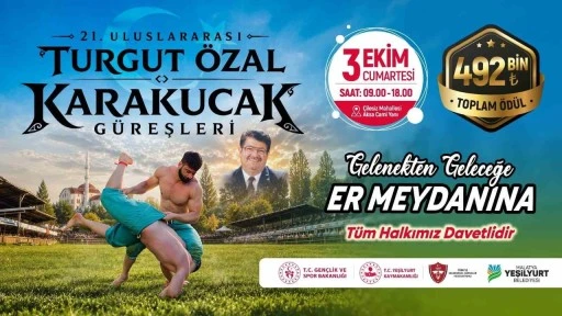 Er meydanında buluşma: 21. uluslararası Turgut &Ouml;zal karakucak g&uuml;reşleri Malatya'da