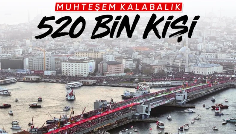 Galata K&ouml;pr&uuml;s&uuml;'nde Filistin i&ccedil;in toplandılar: 520 bin kişi tek y&uuml;rek oldu