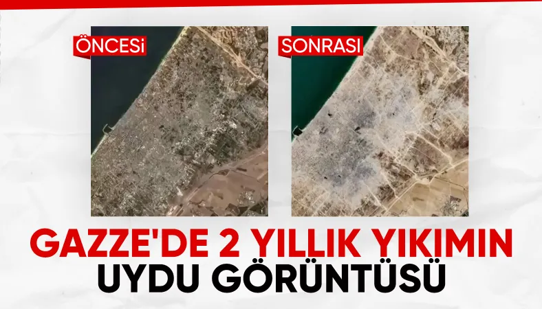 Gazze'deki katliamın 2. yılında bölgedeki yıkım havadan görüntülendi