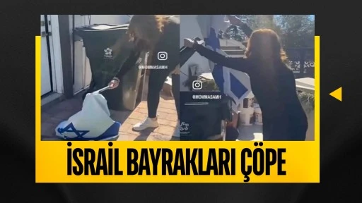 İsrail bayrakları çöpe