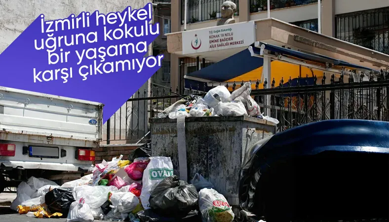 İzmir'de grev olmasa da sokaklar çöp dolu