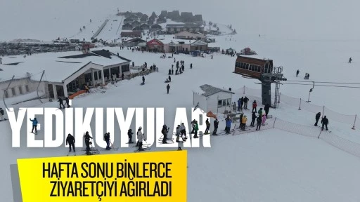 Yedikuyular Kayak Merkezi Hafta Sonu Binlerce Ziyaretçiyi Ağırladı