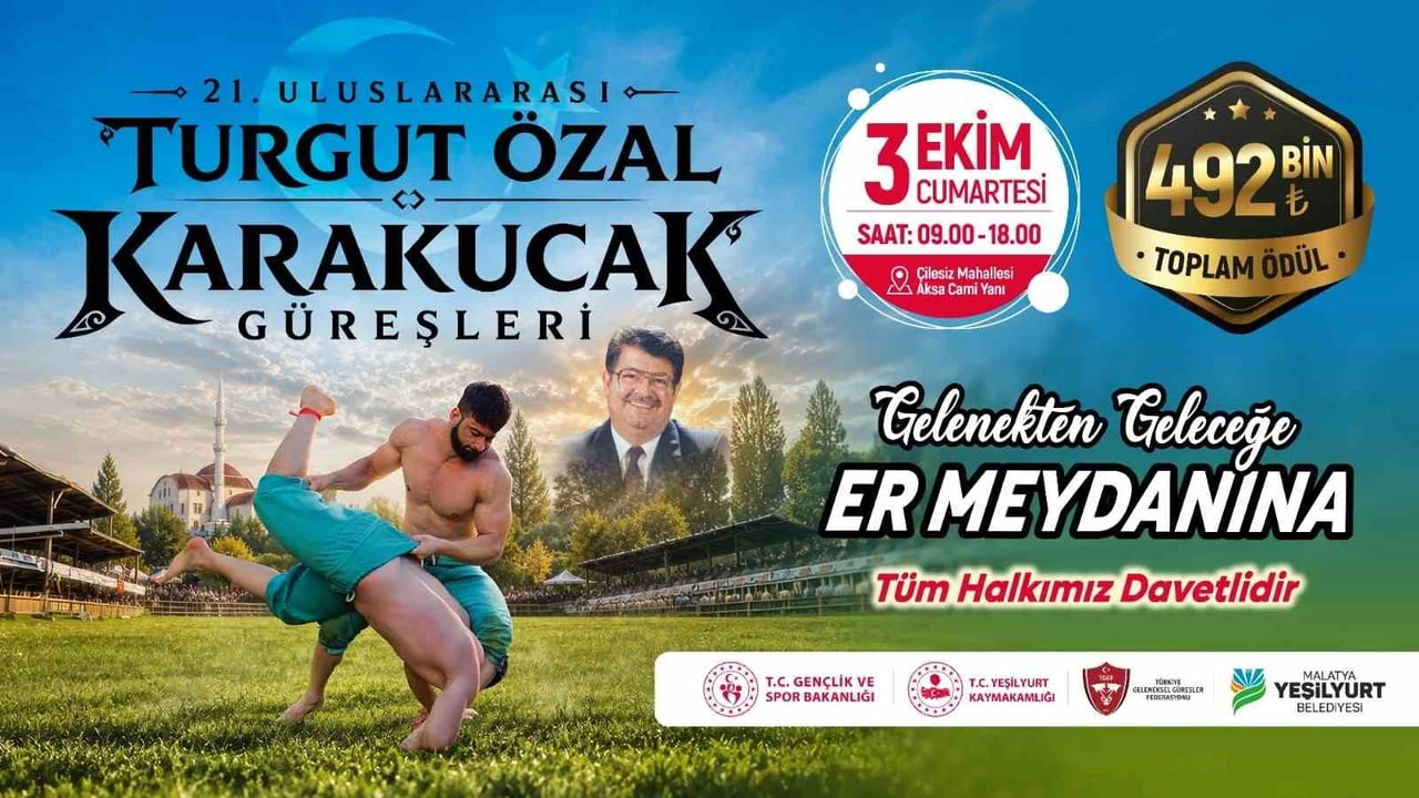 Er meydanında buluşma: 21. uluslararası Turgut Özal karakucak güreşleri Malatya'da